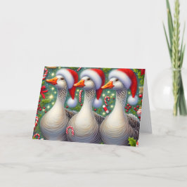 Tarjeta Festiva Pretty Christmas Geese