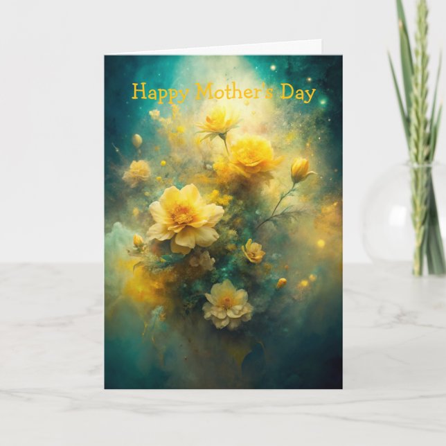 Tarjeta Festiva Pretty Yellow Flowers  Mother's Day (Anverso)