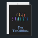 Tarjeta Festiva PrettyColorful Chag Sameach Jewish FestivalGreetin<br><div class="desc">Un moderno y colorido diseño de texto Chag Sameach que significa vacaciones felices es un saludo adecuado para muchos de los diferentes festivales judíos.</div>