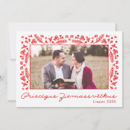Tarjeta Festiva Priecigus Ziemassvetkus personalizados Navidades l