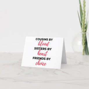 Tarjeta Festiva Primas por sangre hermanas por corazón 2