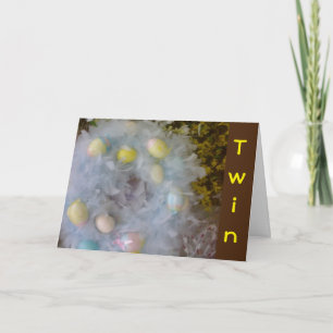 TARJETA FESTIVA PRIMAVERA FELIZ DE DOS FELICES CON HUEVOS DE BONIT
