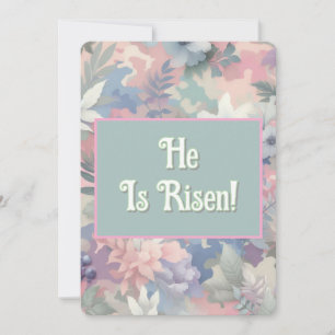 Tarjeta Festiva Primavera floral/tropical/pastel de Pascua