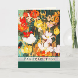 Tarjeta Festiva Primavera Flores Bella Artes Personalizado Pascua