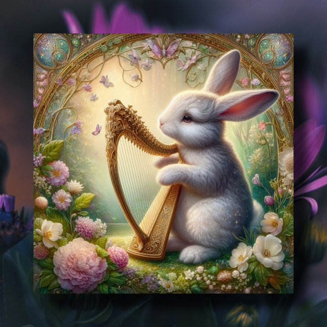 Tarjeta Festiva Primavera Flores Cute Bunny Semana Santa (Subido por el creador)