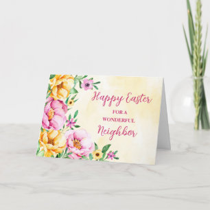 Tarjeta Festiva Primavera Jardín Vecino Feliz Pascua