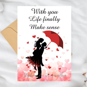 Tarjeta Festiva Primer aniversario de pareja Personalizado románti