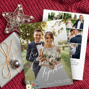 Tarjeta Festiva Primer boda fotográfico de los recién casados de N