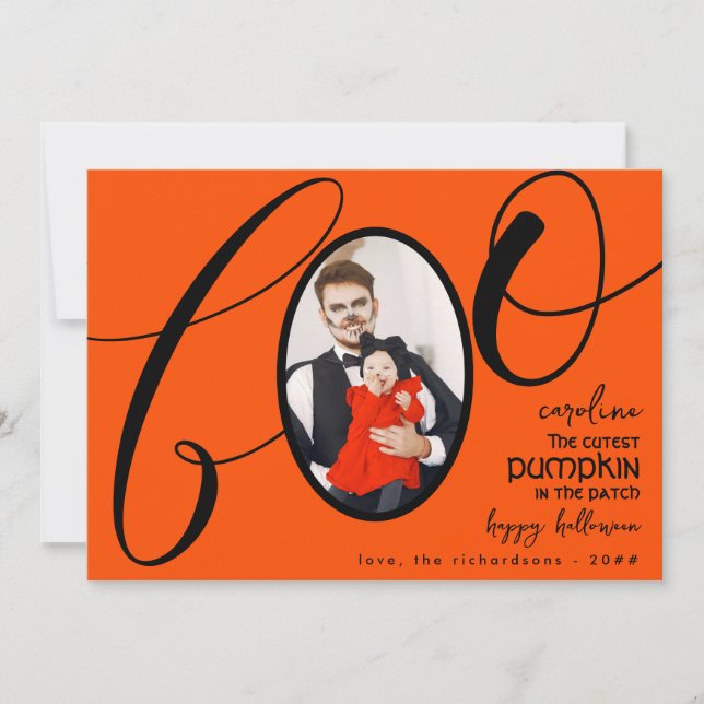 Tarjeta Festiva Primer boom de Halloween calabaza Cutest Baby Phot (Anverso)
