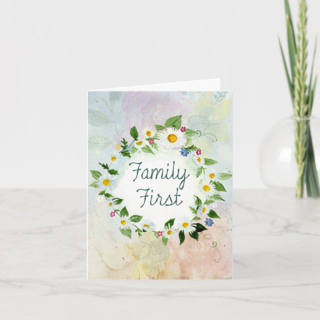 Tarjeta Festiva Primer círculo familiar de los dioses (Anverso)