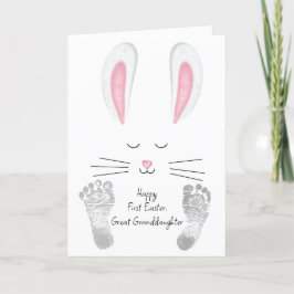 Tarjeta Festiva Primer conejo de Pascua de la Gran Nieta