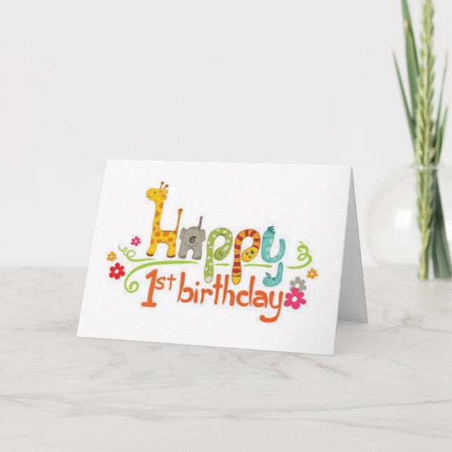 TARJETA FESTIVA PRIMER CUMPLEAÑOS DE LA NIÑA ESPECIAL (Anverso)