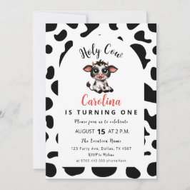 Tarjeta Festiva Primer cumpleaños de la vaca sagrada