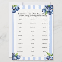 Tarjeta Festiva Primer cumpleaños describir un juego de bayas de u