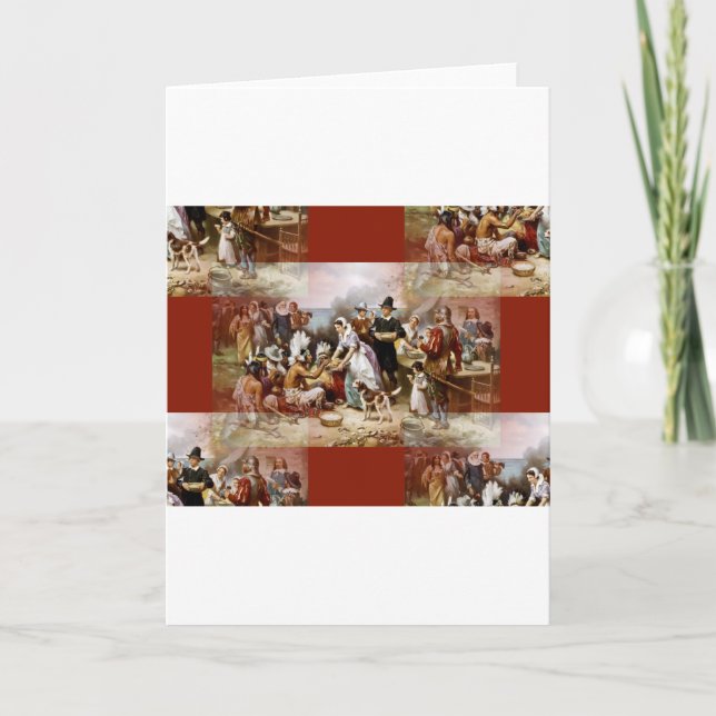 Tarjeta Festiva primer día de acción de gracias (Anverso)