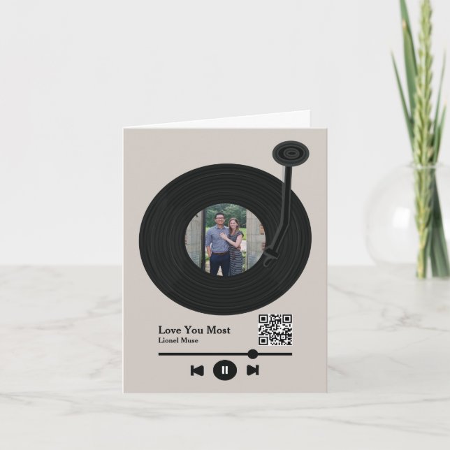 Tarjeta Festiva Primer Día de San Valentín de grabación de canción (Anverso)