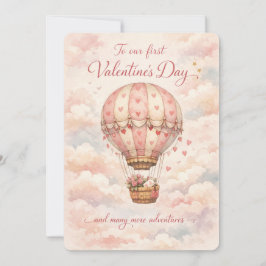 Tarjeta Festiva Primer Día de San Valentín en Globo Aerostático Ca