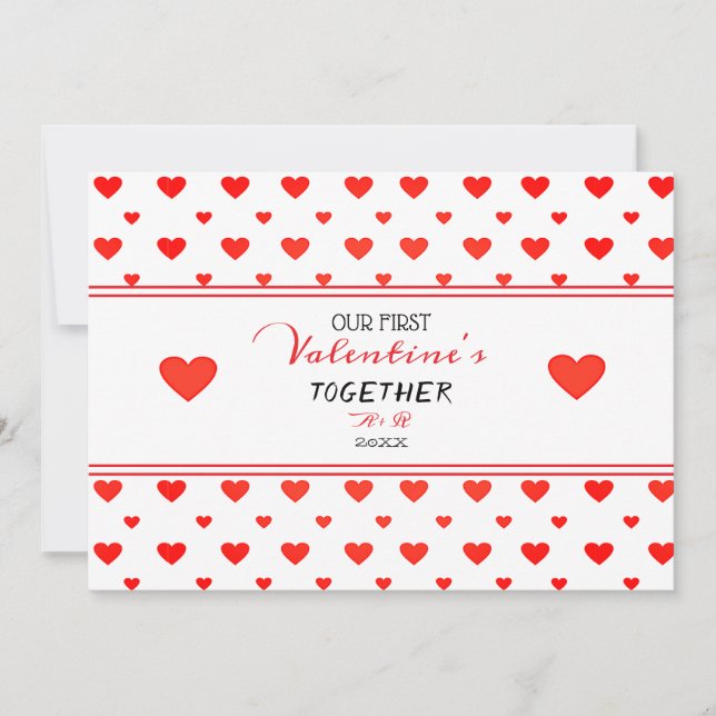 Tarjeta Festiva Primer Día de San Valentín Juntos Foto de Corazone (Anverso)