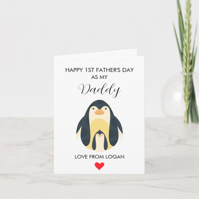Tarjeta Festiva Primer Día Del Padre Como Mensaje De Mi Papá Perso (Anverso)