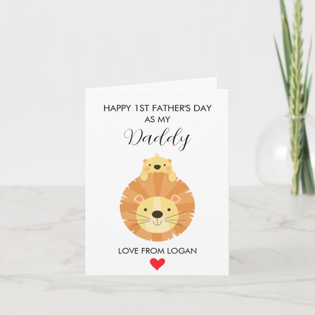 Tarjeta Festiva Primer Día Del Padre Como Mensaje De Mi Papá Perso (Anverso)