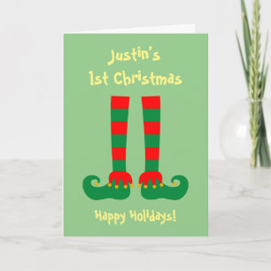 Tarjeta Festiva Primer nieto o nieta de Navidades del bebé