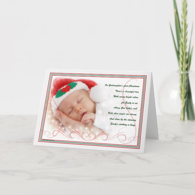 Tarjeta Festiva Primer poema Personalizado de Navidades de la dios (Anverso)