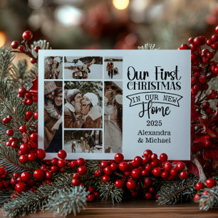 Tarjeta Festiva Primera casa de 7 Navidades Minimalistas de fotogr
