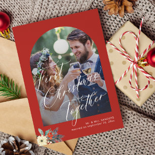 Tarjeta Festiva Primera foto de boda de escritura manuscrita de Na