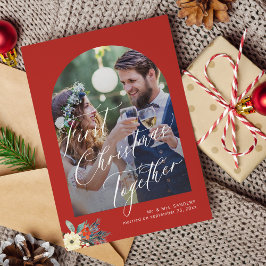 Tarjeta Festiva Primera foto de boda de escritura manuscrita de Na