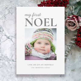 Tarjeta Festiva Primera foto de Noel Baby First Christmas