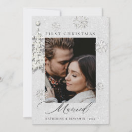 Tarjeta Festiva Primera foto de Purpurina de Diamantes de imitació