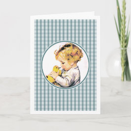 Tarjeta Festiva Primera Pascua del Bebé. Bebé ventilado con ducho