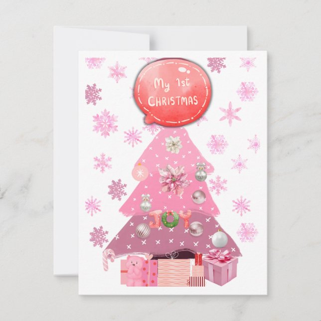 Tarjeta Festiva Primera temporada de feriados para bebés (Anverso)