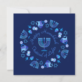 Tarjeta Festiva Primera vela de Hanukkah personalizada