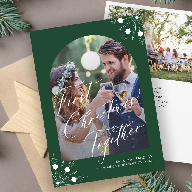 Tarjeta Festiva Primeras copas de nieve para los recién casados en (Subido por el creador)