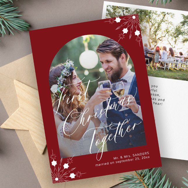 Tarjeta Festiva Primeras copas de nieve para los recién casados en (Subido por el creador)