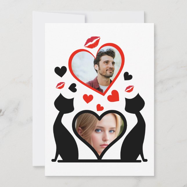 Tarjeta Festiva Primero San Valentín como Sr. y Sra. (Anverso)