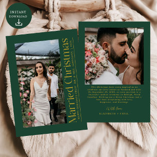 Tarjeta Festiva Primeros Navidades casados Foto de recién casados 