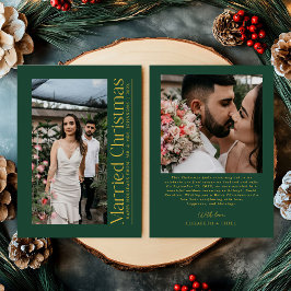 Tarjeta Festiva Primeros Navidades casados Foto de recién casados 