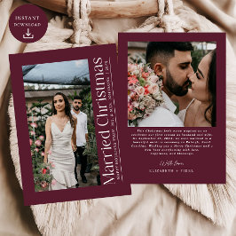 Tarjeta Festiva Primeros Navidades casados Foto de recién casados 