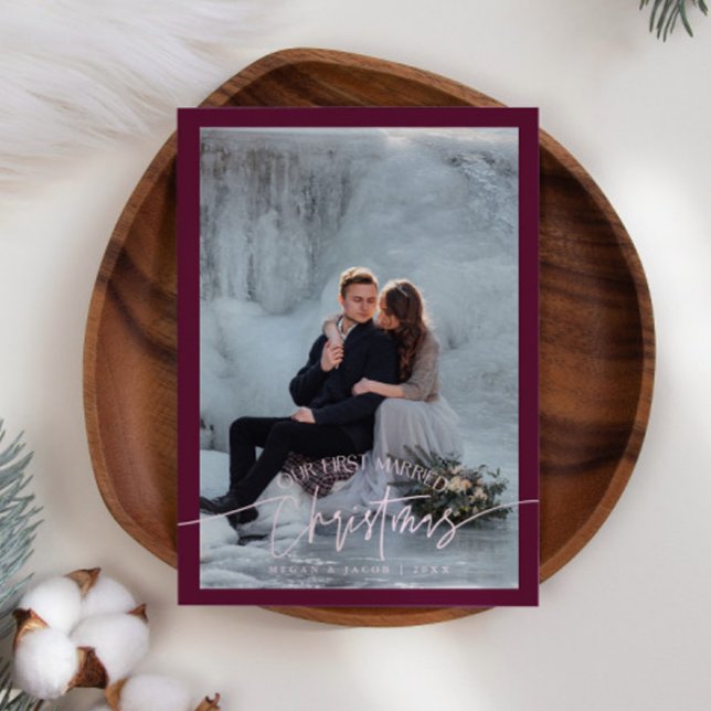 Tarjeta Festiva Primeros Navidades casados recién casados Foto Cra (Subido por el creador)