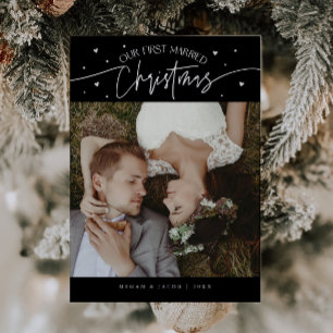Tarjeta Festiva Primeros Navidades casados recién casados Foto de