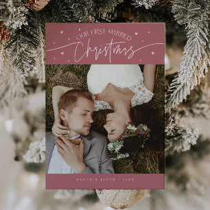 Tarjeta Festiva Primeros Navidades casados recién casados Foto Ros