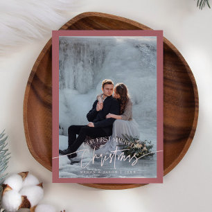 Tarjeta Festiva Primeros Navidades casados recién casados Foto Ros