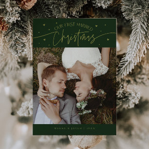 Tarjeta Festiva Primeros Navidades casados recién casados Foto Ver