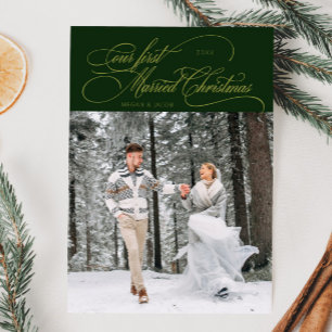 Tarjeta Festiva Primeros Navidades casados recién casados Foto Ver