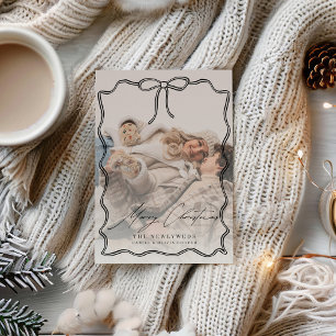 Tarjeta Festiva Primeros Navidades navideños casados con fotografí