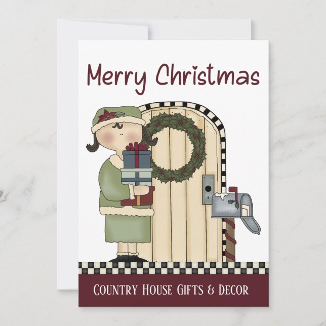 Tarjeta Festiva Primitiva carta de Navidades rusos Navidades de pa (Anverso)