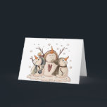 Tarjeta Festiva Primitivo del invierno del país del copo de nieve<br><div class="desc">Primitivo del invierno del navidad del país del copo de nieve del muñeco de nieve</div>