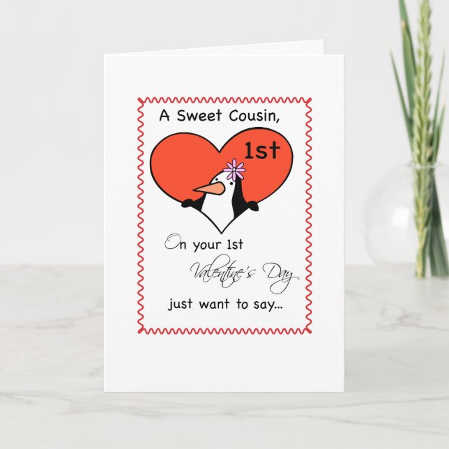 Tarjeta Festiva Primo chica Primer El día de San Valentín Cute Pin (Anverso)